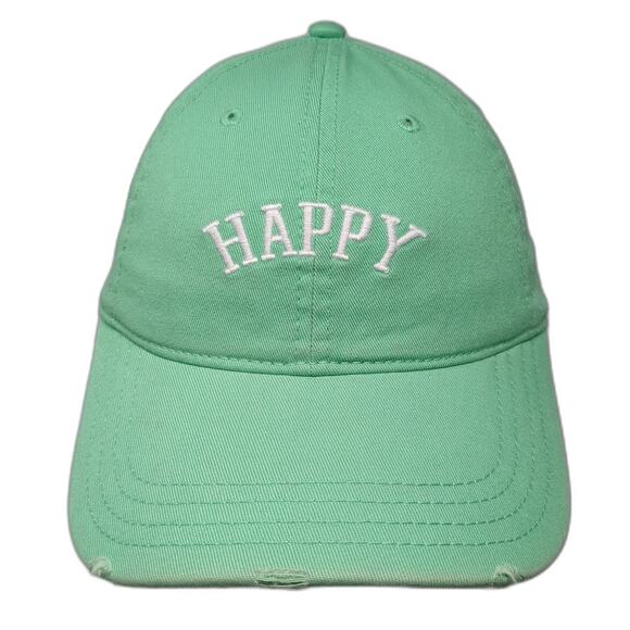 Aerie Other - Aerie Baseball Cap Green One Size Happy Embroidered Cotton Slideback Hat